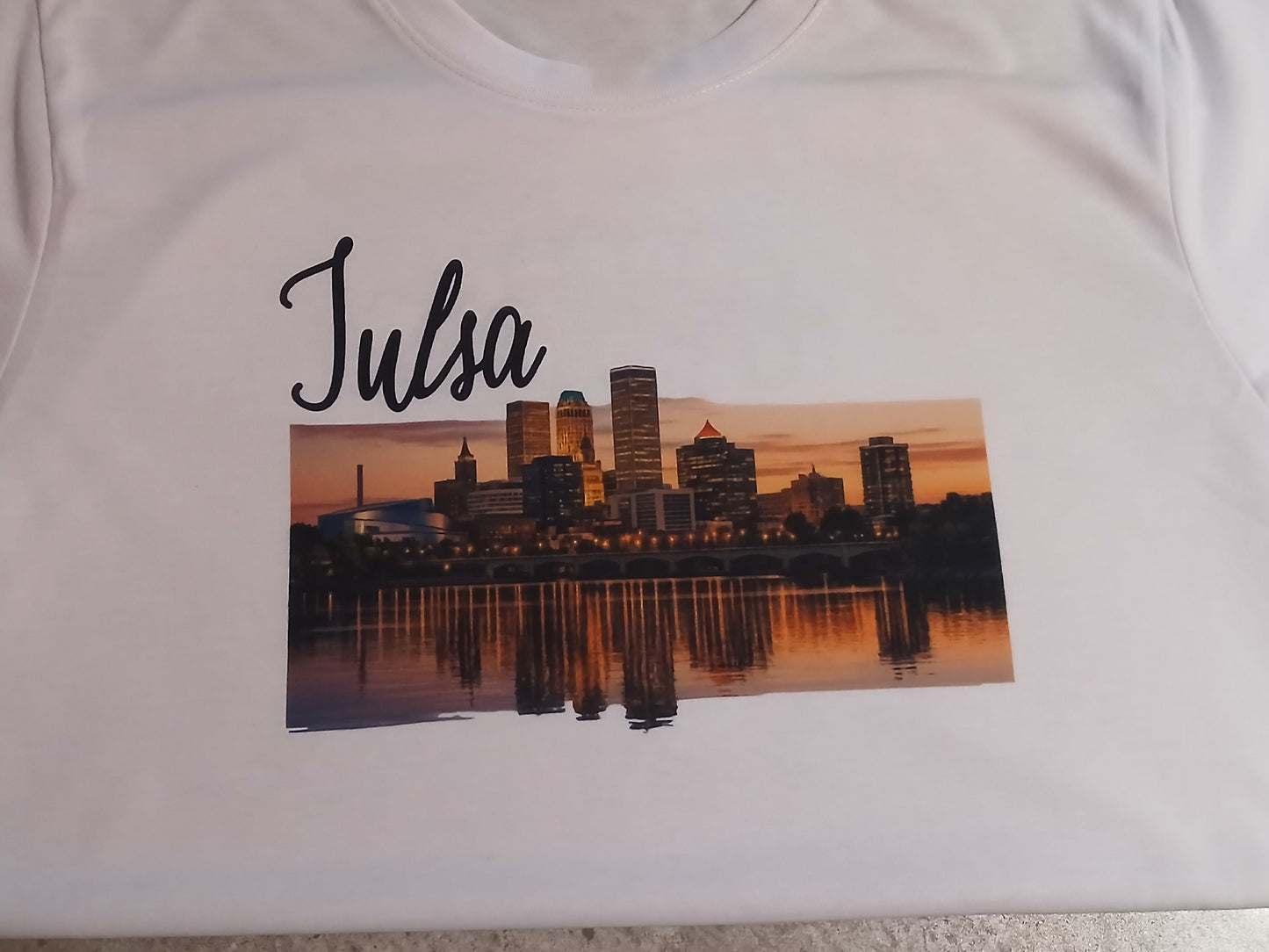 SevenTen LIFE Tulsa T-shirt showing a casual fit with a printed Tulsa graphic on the front, made from soft cotton fabric.